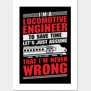 Funny Train Engineering Locomotive Engineer Gift Posters and Art